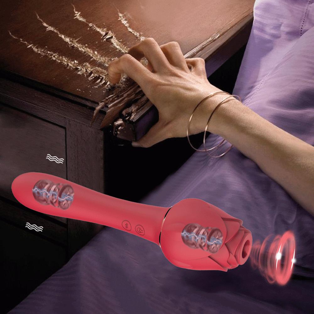 Vibromasseur Rose puissant pour femmes, ventouse de Clitoris et de mamelon, stimulateur sous vide, gode 10 vibrations, 5 succions