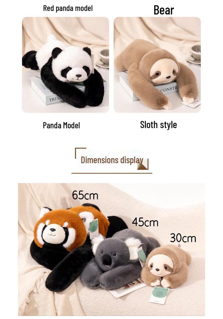 Plush Cartoon Animal Dolls: Panda, Sloth, Koala, Dinosaur, Girl’s Comfort Toy