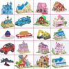 3d Puzzles 3D Castle Airplane Assembly Model Cardboard  Building Block Toy   Kindergarten