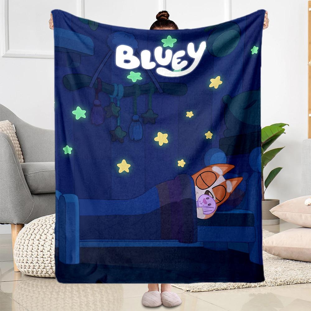 Bluey's Colorful Friends Blanket Comfortable Great for Office Chair Picnics Four Seasons Universal Stylish Decor