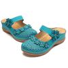 Slippers Women Casual Ladies Shoes Female Leather Floral Platform Sandals Retro Flats Shoe Woman Plus Size 43 Summer 2025 New