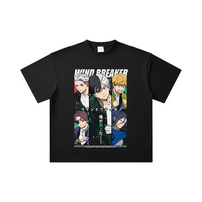 260 GSM Doppelgarn 32er Zählart 100% Baumwolle Windbreaker V1 Print Unisex Schweres Baumwoll-T-Shirt