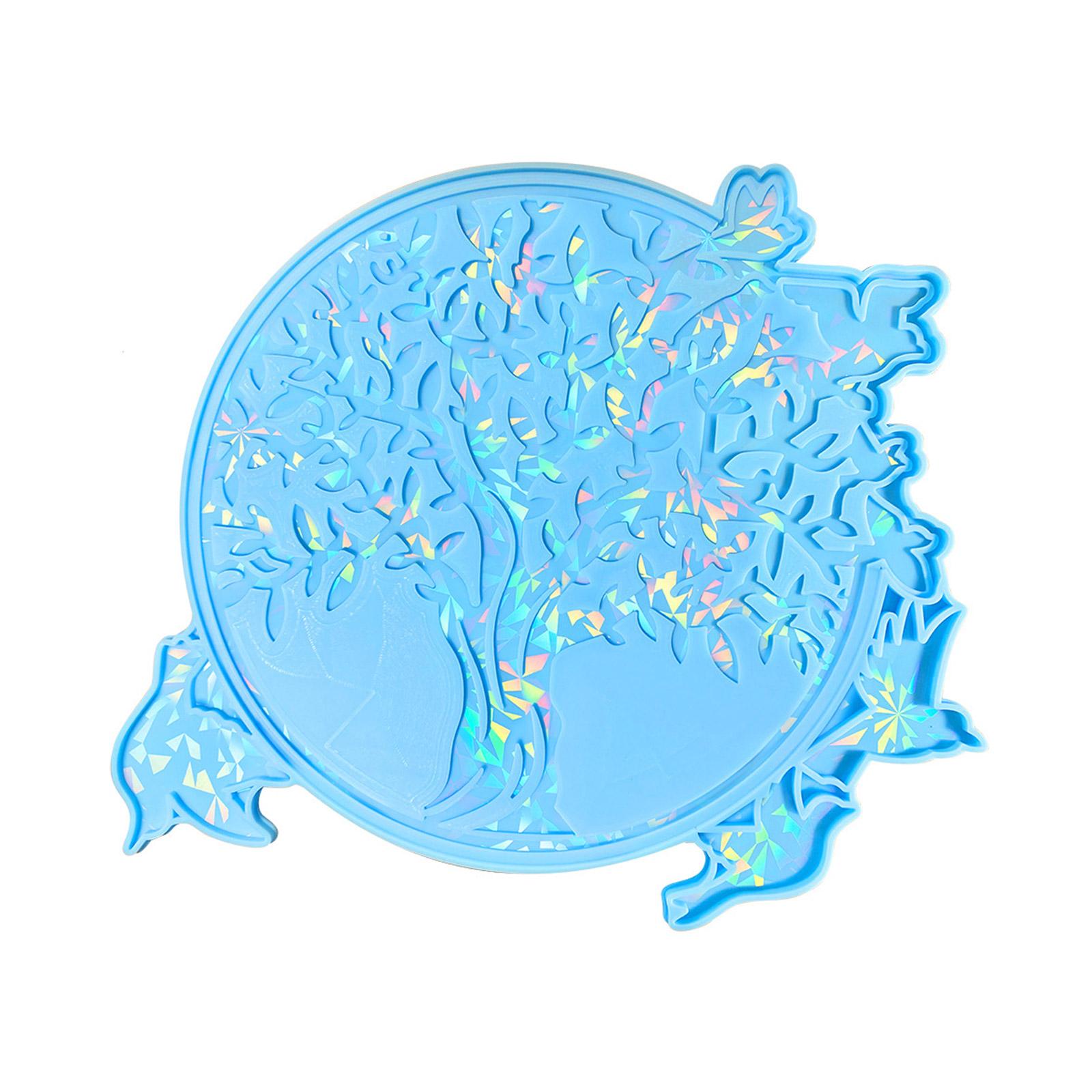 

Голографическое дерево жизни орнамент силиконовая форма настенная наклейка форма для литья смолы подвеска форма подходит для поделок своими руками синий