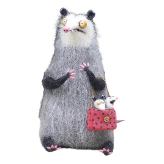 Handmade Wool Felt Doll Panicked Big-Eyed Weirdo Plush Toy Quirky Googly Eyes Figurines Unique Character Soft Collectible Gift for Whimsy Lovers