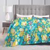 Warm Blanket Travel Office Manga Psyduck Printed Throw Blanket Pokemoned Flannel Bedspread For Outdoor Funny Sofa Bed Cover