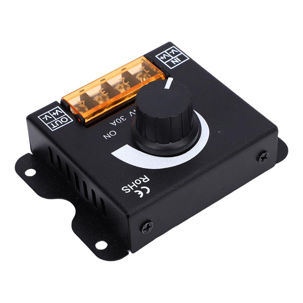 LED Light Strip Dimmer DC 12V 24V 30A PWM Dimming Controller Knob Adjust Brightness ON Off Switch for Single Color