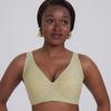 Seamless Wirefree Full Cup Bra for Women Comfortable Undergarment Summer Breathable Black/Beige M-2XL