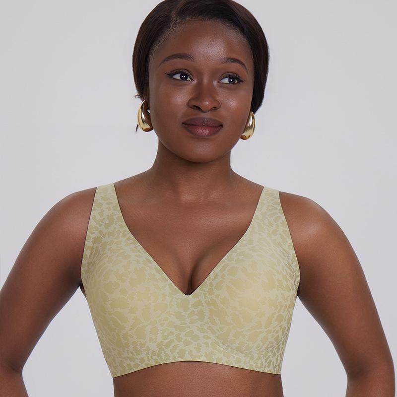 Seamless Wirefree Full Cup Bra for Women Comfortable Undergarment Summer Breathable Black/Beige M-2XL