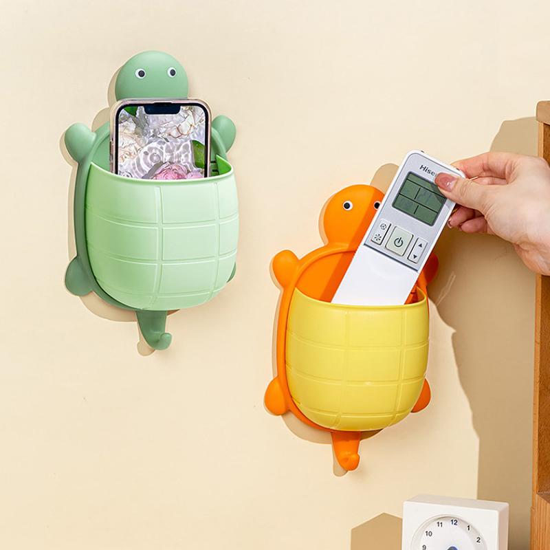 1Pc Cute Toothbrush Holder Wall Mounted Toothpaste Holder Turtle Shape Wall Shower Razor Holder Organizer Bathroom Storage Green