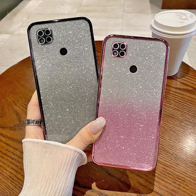 Para Capa Xiaomi Poco C40 Capa de Celular Xiaomi Poco C40 Silicone Banhado a Glitter Brilhante Lente da Câmera Capa Traseira Macia