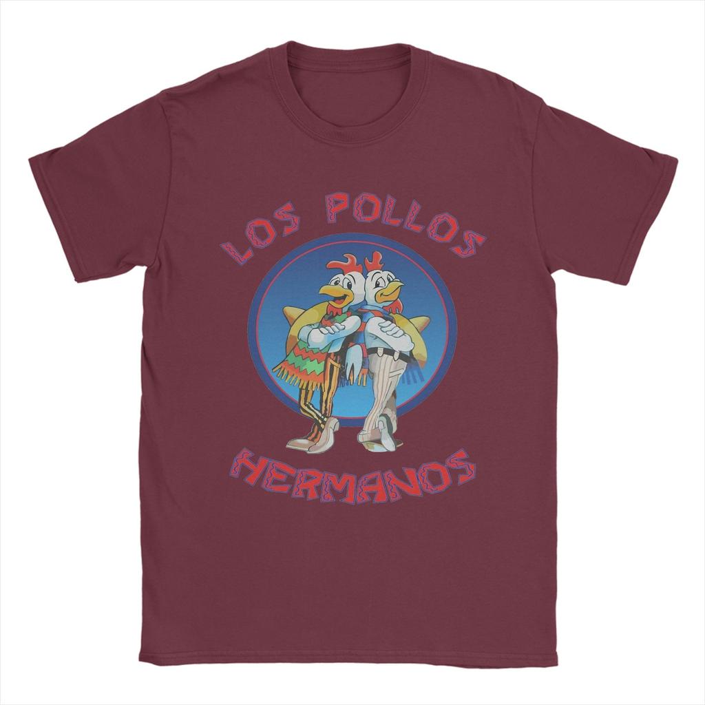 Los Pollos Hermanos Herren T-Shirts Breaking Bad Humor T-Shirts Kurzarm Rundhals T-Shirts 100% Baumwolle Einzigartige Oberteile