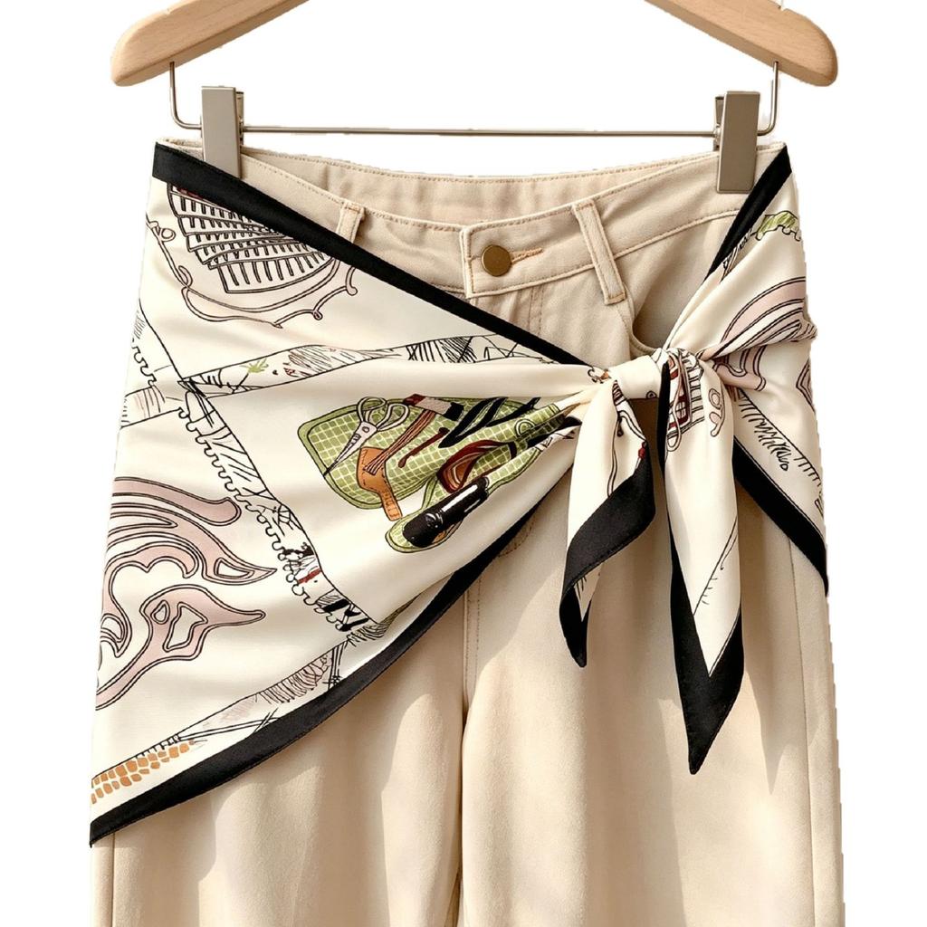 Spring and summer printed skirt women's triangle towel skirt curtain decorative belt towel stacked short skirt fart curtain new fashion