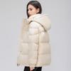 Thickened Down Cotton Jacket with Detachable Hood for Winter Petite