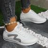 2025 New Spring and Autumn Breathable Color Blocking Fashion White Student Sports Casual Flat Single Shoes