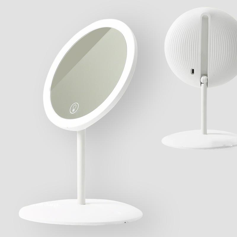 Portable LED Pocket Mirror, Desk-Folding Lighting Makeup Mirror for Girls' Dormitories
