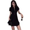 European Station Summer New Han Fan Lazy Wind Fishtail Dress Social Women's Small Black Dress Hepburn Dress Women
