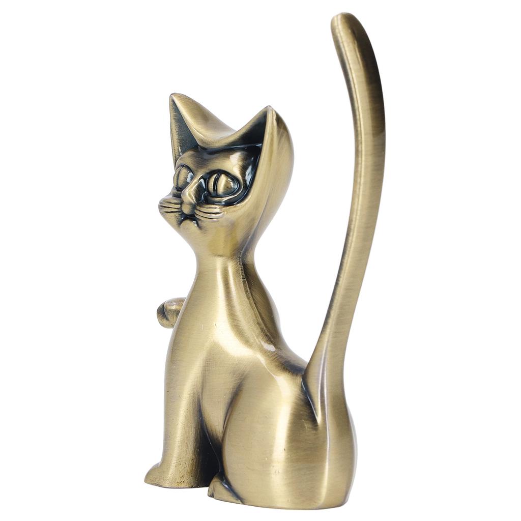 Kočičí Bůh Držák na Prsteny Design Kočičího Boha Slitina Zinku Pevný Odolný Retro Styl Organizér na Prsteny pro Prsteny