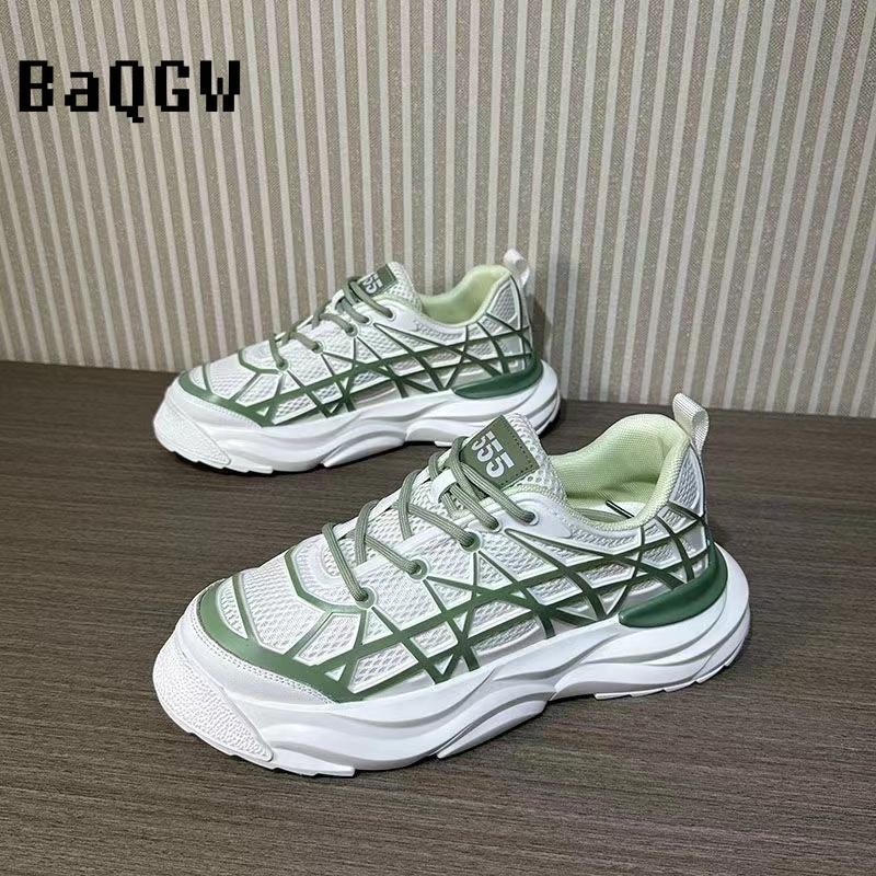 Klobiger Sneaker für Herren Sommer Mesh Atmungsaktiv Luxus Laufschuhe Mode Gestreiftes Design Casual Zapatillas Sports Sneakers