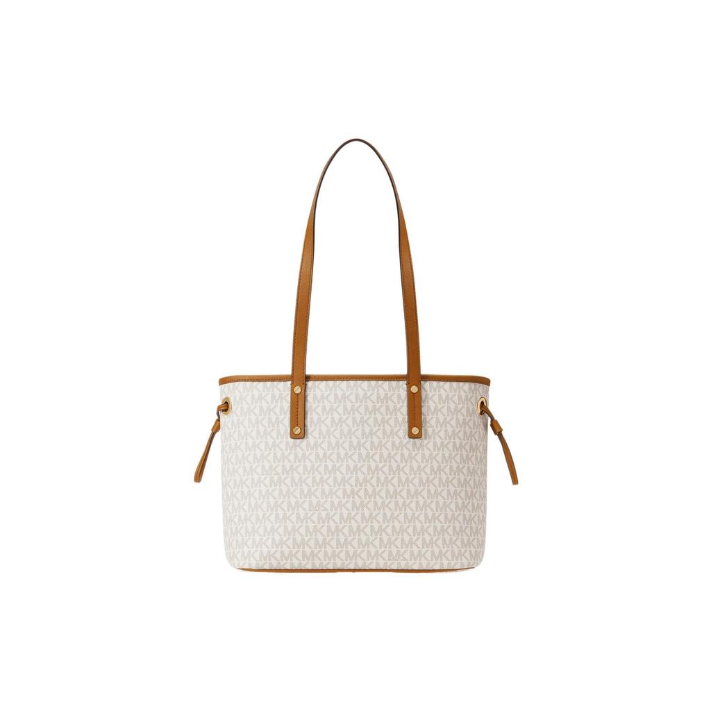 Michael Kors MK Jet Set Travel Monogram Drawstring Leather Tote Bag Women Tote Bags Vanilla-White 35T9GTVT1V-150