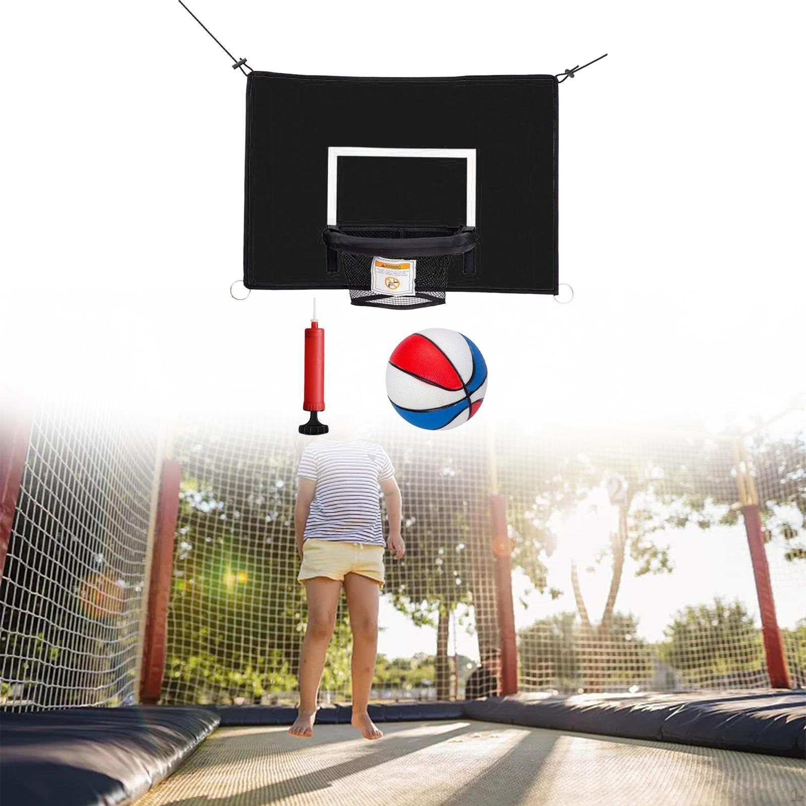 Basketball Hoop for Trampoline Frame Lightweight Backboard Sturdy Dunking with 45cm Colored Ball