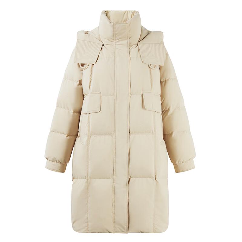Qiushui Yiren Women's Hooded Mid-length Puffer Down Jacket