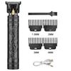 Máquina de corte de cabelo elétrica sem fio vintage t9, aparador de barbeiro profissional para homens, barbeador e barba mais leve