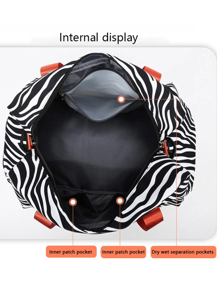 Geräumige & Strapazierfähige Damen-Handgepäck-Reisetasche mit Tierdruck Nylon Große Kapazität Sport-Fitnessstudio-Tasche Wochenend-Übernachtungstasche