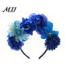 Floral Headband For Women 3D Flowers Hair Hoop, Halloween Party Headband, Simulated Accessory Rose for Vacation Dance Accessories Gift Hoop