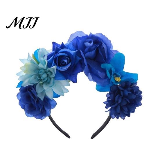 Floral Headband For Women 3D Flowers Hair Hoop, Halloween Party Headband, Simulated Accessory Rose for Vacation Dance Accessories Gift Hoop