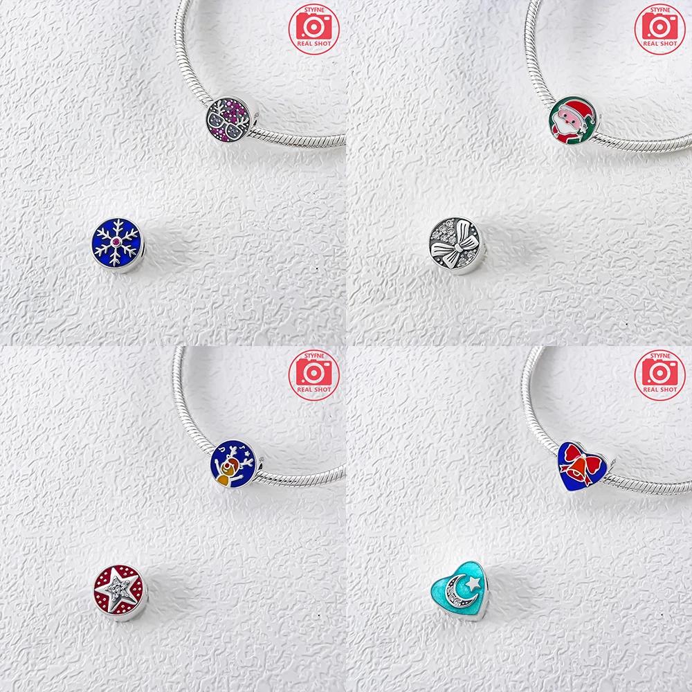 Original Charms Copper Love Rose White House Snowflakes Antlers Deer Beads Fit Bracelet Women Accessory Diy Making Gift