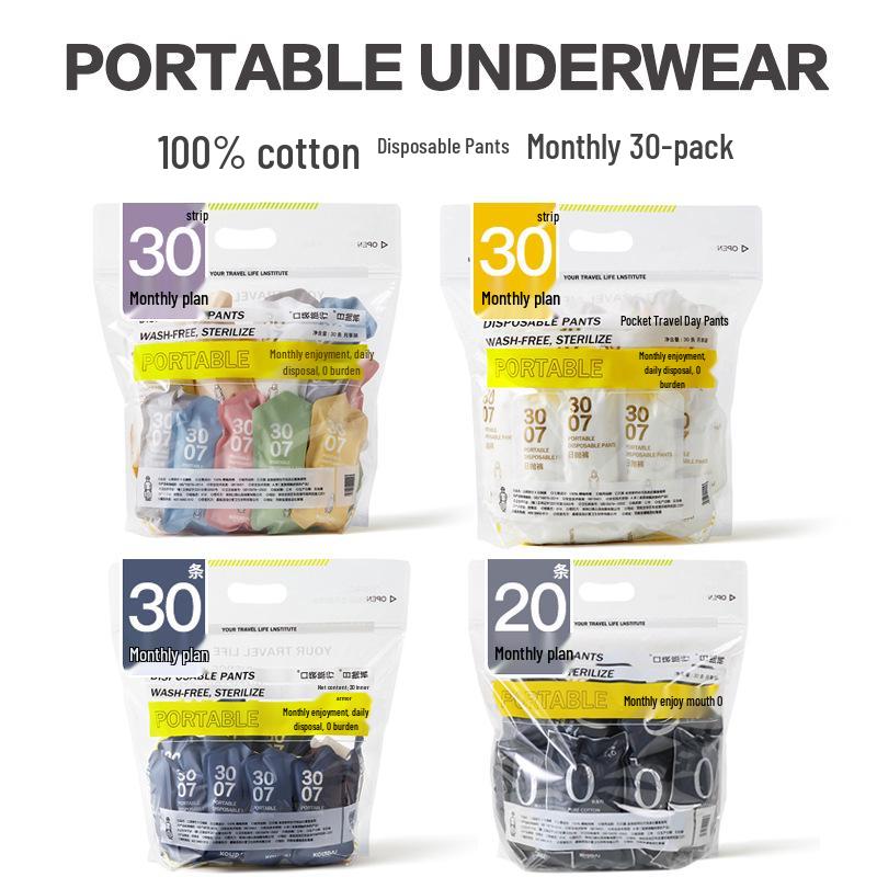 Draagbaar Wegwerp Katoenen Ondergoed voor Reizen - Gesteriliseerd & Unisex, Wassen Niet Nodig