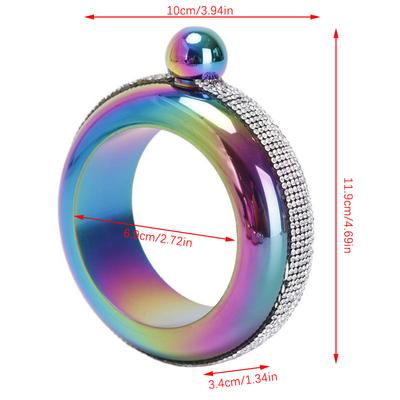 1 Stück 3,5 oz Trinkzubehör für Whiskey Wodka Alkohol Rund Schick Flachmann Armband Elegant Weinflasche Armreif Flachmann