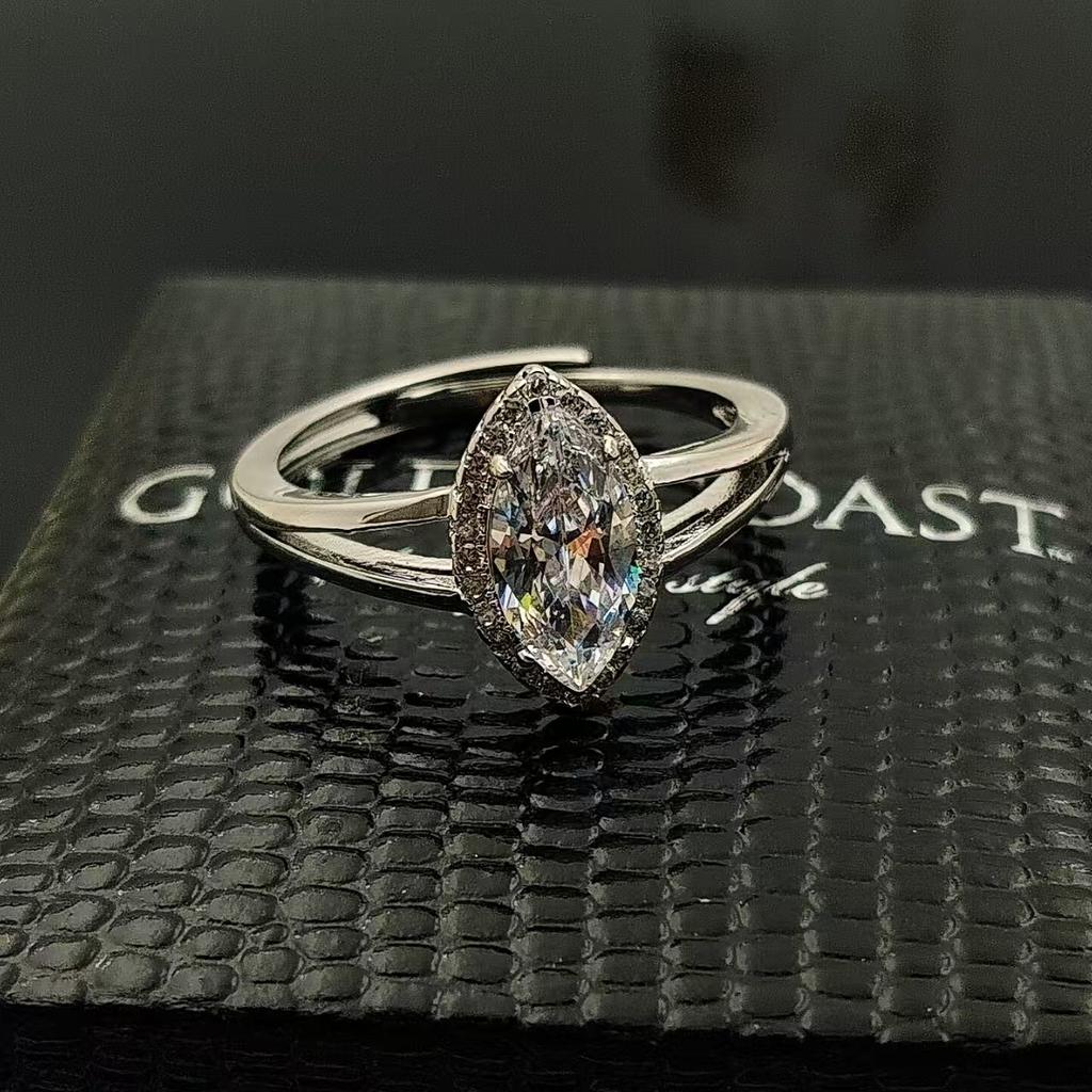 Horse Eye Ring Inlaid With Imitation Amethyst Topaz Colored Treasure Multi-Colored Garnet Live Women'S Ring