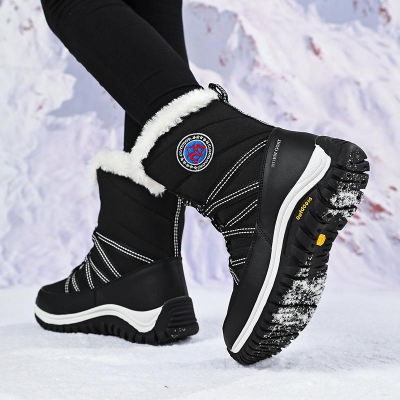 Manufacturer wholesale snow boots women's waterproof and non-slip thickened warm high-top cotton shoes women's boots Kaileshi Pingti