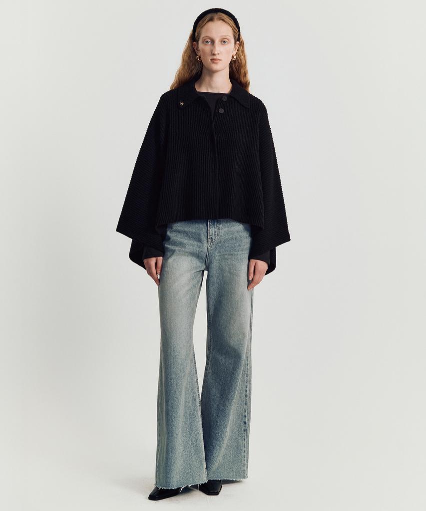 Meibeoyu Roddie Cape Knit Jacket _ Black