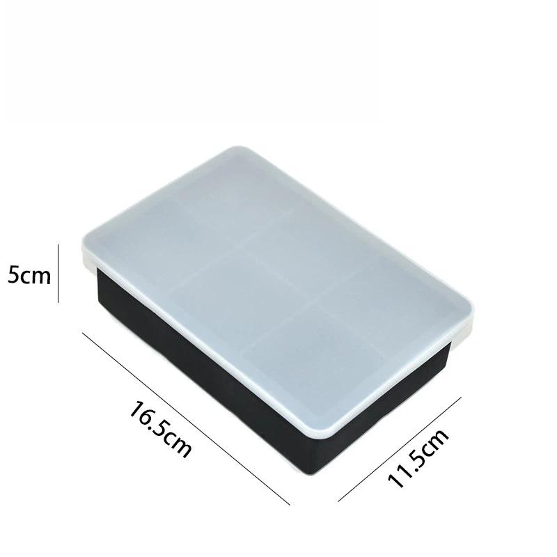 Silicone Big Ice Cube Mold with Lid Easy Release 6/15 Grids Stackable Ice Tray for Cocktail  Home Bar Use