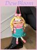 Cartoon Plush Woolen Phone Bag For Women With Knit Design And Shoulder Strap