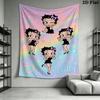 betty boop Wall Tapestry Aesthetic Wall Hanging Printed Fabric Blanket Decorative Tapestries for Bedroom Living Room Home Decor