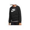 Nike Logo Print Casual Pullover Sweatshirt Kids Tops Black CV9297-011