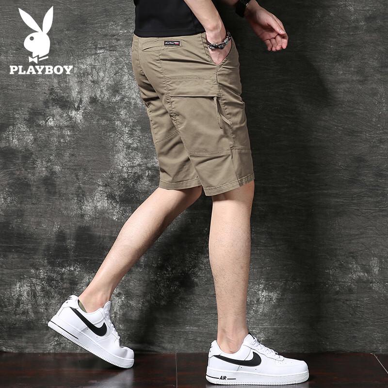 

PLAYBOY Men s Summer Thin Multi-Pocket Casual Shorts 36