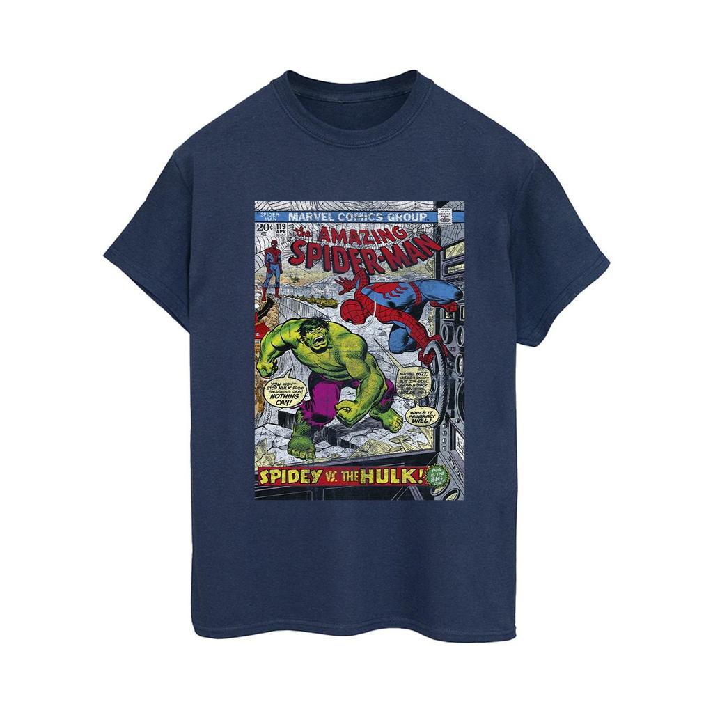 Marvel Womens/Ladies Spider-Man VS Hulk Cover Cotton Boyfriend T-Shirt