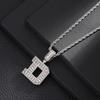 Hip Hop Letter Pendant Zircon Necklace Popular Instagram Personalized Accessory Niche Design Men's and Women's Pendant Necklace