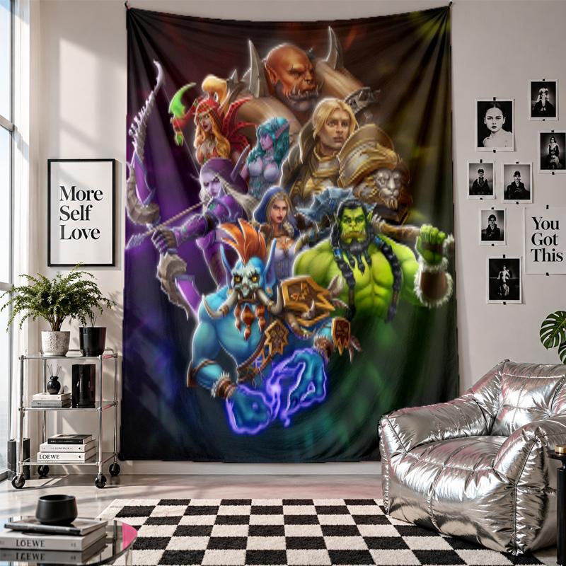 Wall TapestryWorld of Warcraft Art Hanging Cloth Decorative Background Cover for Room Decoration