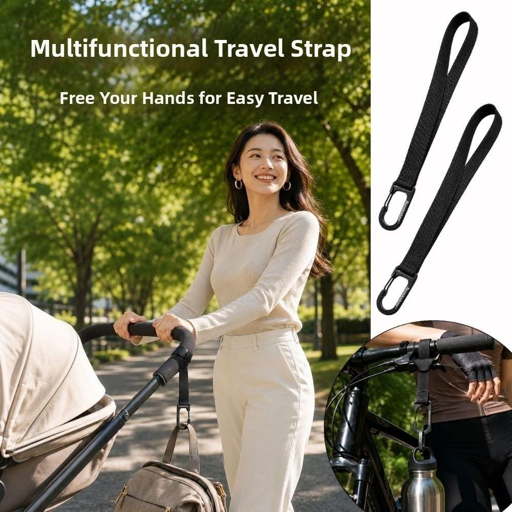 2pcs Multifunctional Webbing Spring Snap Hook Black Hanging DIY Backpack Keychain for Electric Bike