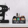Multi Functional Coffee Accessories Storage Box Natural Wood Teas Condiment Organizer with Multiple Compartments