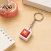 Porte-clés décoratif pour sacs Drapeau rouge cinq étoiles Clicker de clavier Jouet Fidget Bouton de décompression imprimé en 3D Porte-clés à interrupteur mécanique tactile