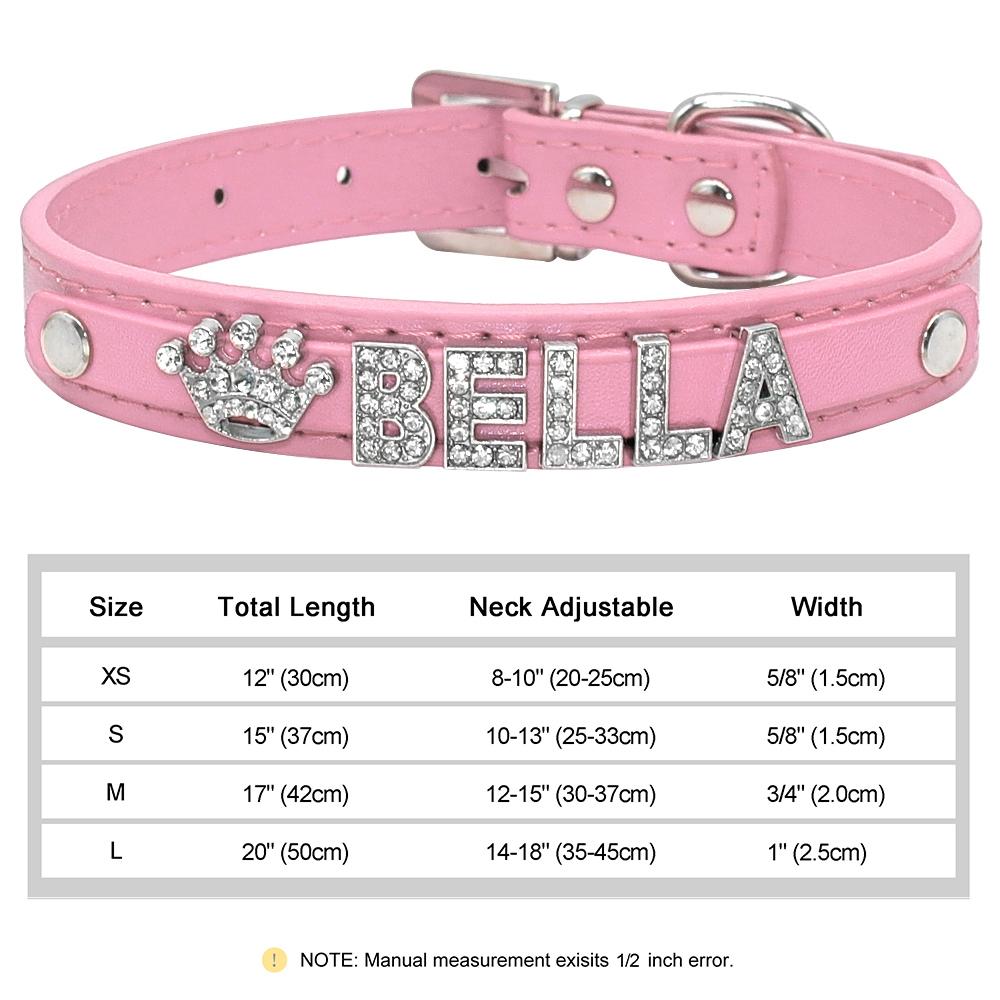 Personlig Små Hunder Chihuahua Halsbånd Bling Rhinestone Hundehalsbånd Gratis Egendefinert Kjæledyr Hunder Katter Navneanheng Kjæledyrtilbehør