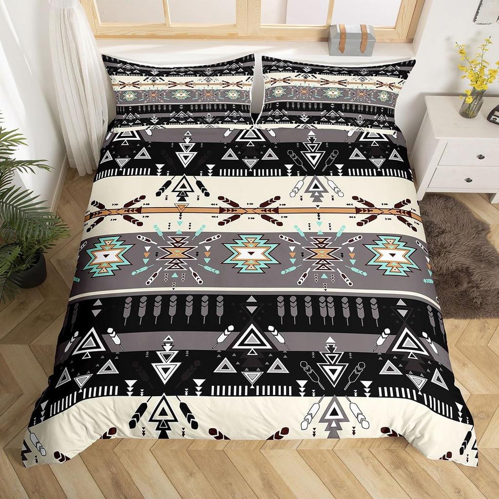 Tribal Duvet Cover Sets For Teens Queen King Lightweight Quilt Covers Western Geometric Bedding Sets Bedroom Decor No Comforter