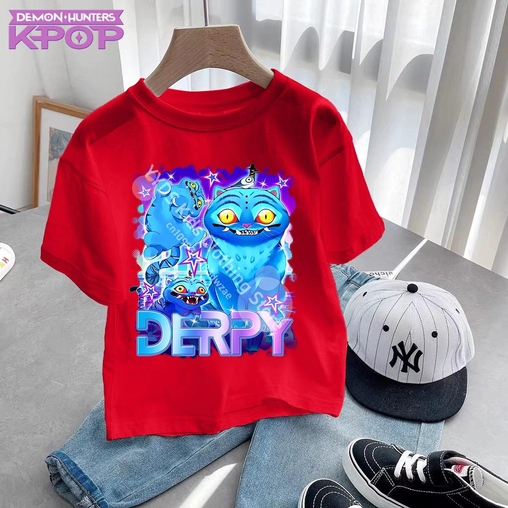 KPop Demon Hunters Kids Clothes 2025 Hot Anime Cotton T-shirt Harajuku Girls Casual Shirt Gift Fashion Movie Toddler T Shirts