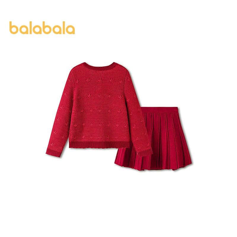 Balabala Girls' Spring Little Fragrance Style Two-Piece Set